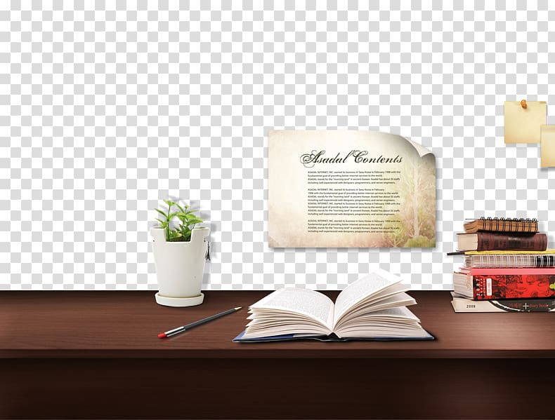 Pencil Desktop computer Wireless speaker, Potted desk pencil books Pile of books Newspapers transparent background PNG clipart