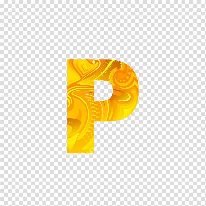 Letter P Yellow Computer file, The golden letters P transparent background PNG clipart