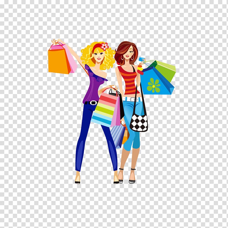Minnie Mouse Daisy Duck Shopping Cartoon , Fashion Shopping Girl transparent background PNG clipart
