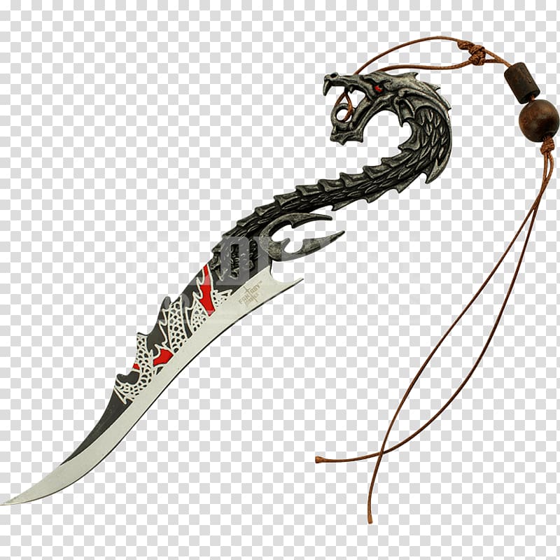 Knife Dagger Weapon Sword Blade, necklace gold transparent background PNG clipart