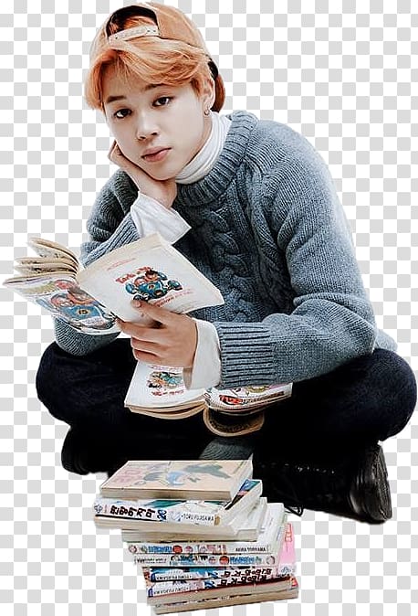 man reading book while sitting, Jimin BTS WINGS, Jimin Bts transparent background PNG clipart
