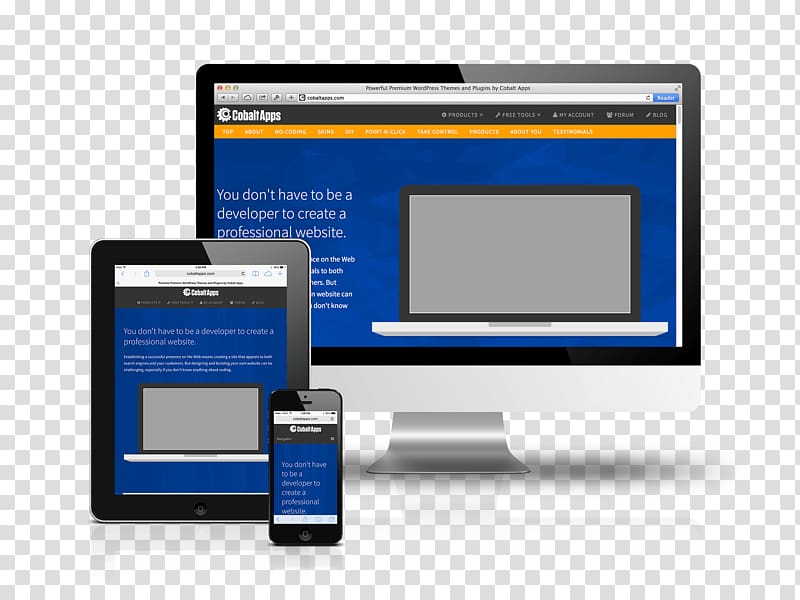 Responsive web design Website Builder Web page, product framework transparent background PNG clipart