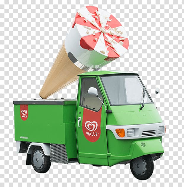 Motor vehicle Ice cream Van Piaggio Ape Car, ice cream van transparent background PNG clipart