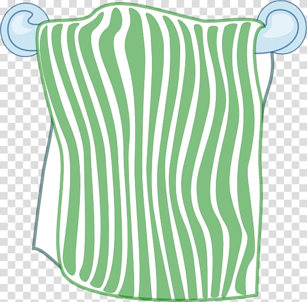 green and white striped towel illustration, Paper towel Bathtub Bathroom , Towels transparent background PNG clipart