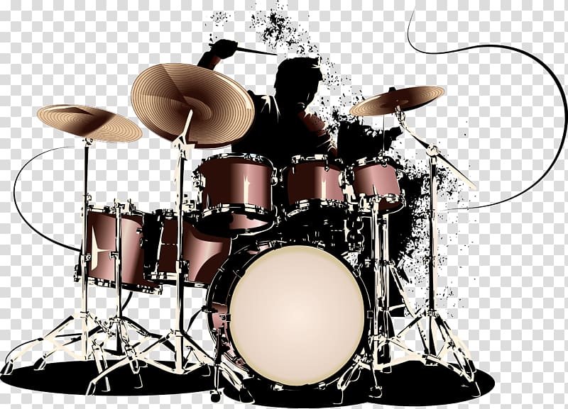 silhouette of drummer , Drums Drummer, Trend band band drums transparent background PNG clipart