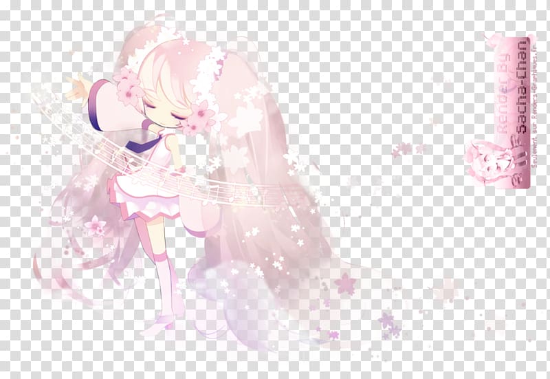 Hatsune Miku Chibi Sakura Art Vocaloid, sakura tree transparent background PNG clipart