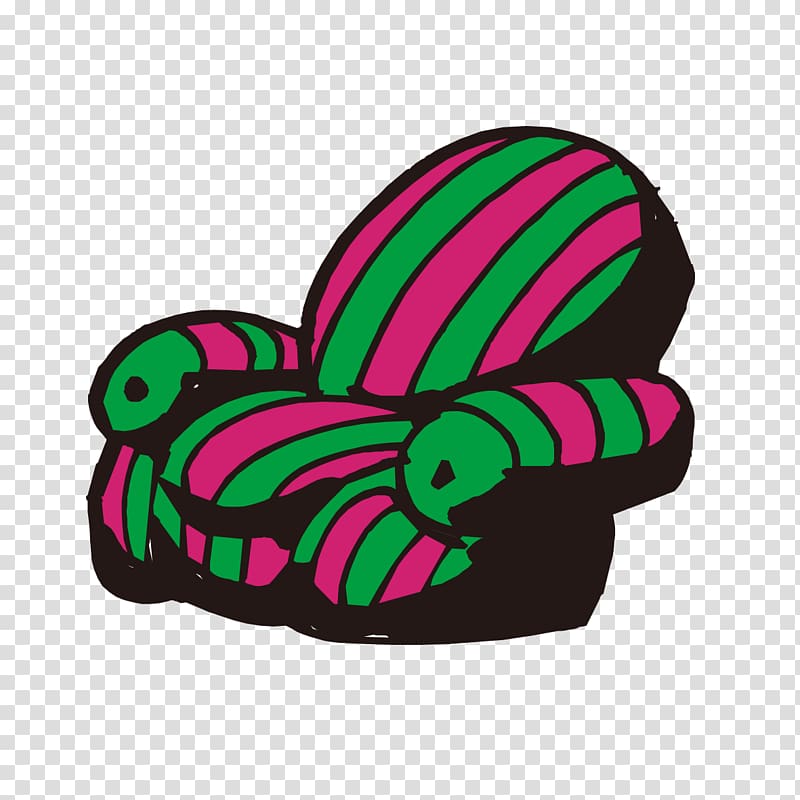 Couch Chair , Hand-painted pattern Armchair transparent background PNG clipart