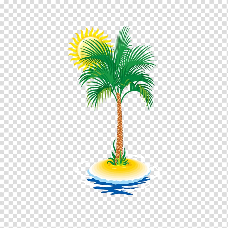 Euclidean Coconut Tree Arecaceae, Creative summer coconut tree transparent background PNG clipart