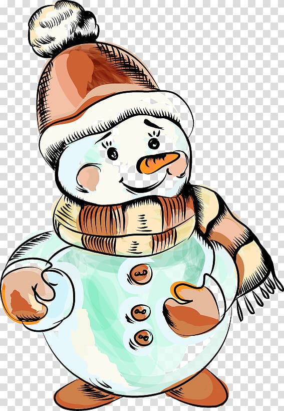 Snowman , Cute cartoon snowman pattern transparent background PNG clipart