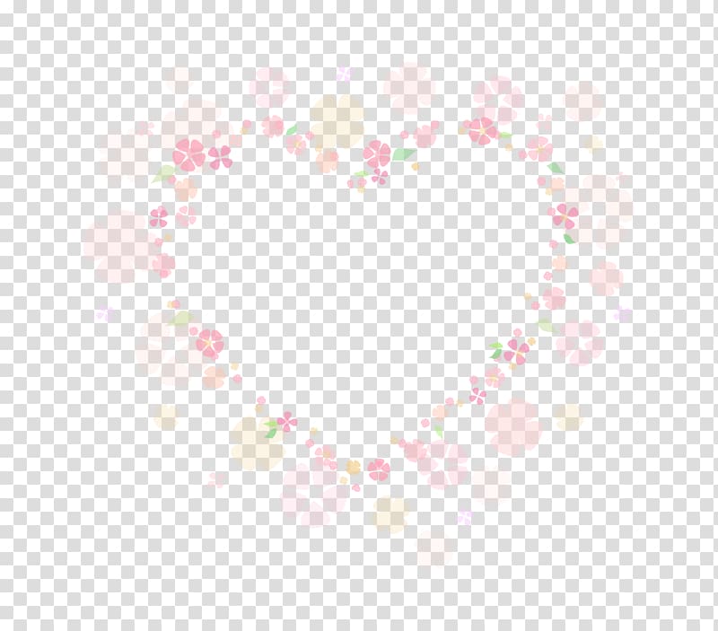 Flower heart frame light pink., others transparent background PNG clipart