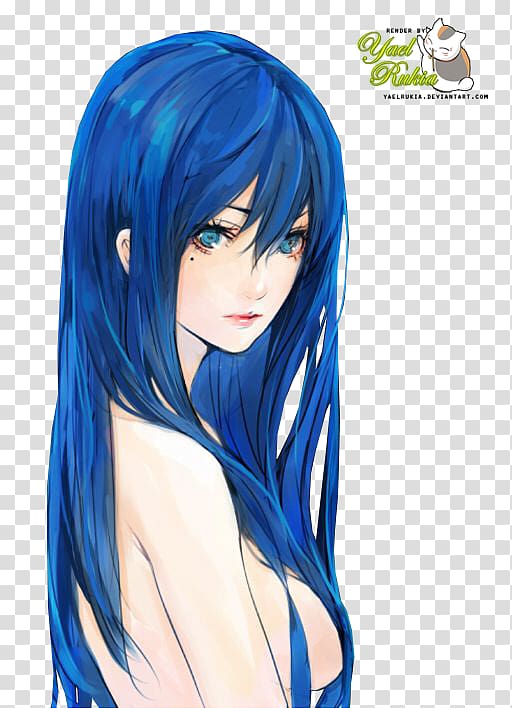 Blue hair Anime Drawing Female, Anime transparent background PNG clipart
