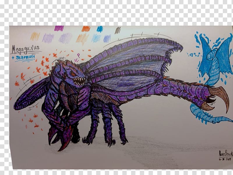 Megaguirus Drawing Godzilla Fan art, Godzilla Vs Megaguirus transparent background PNG clipart