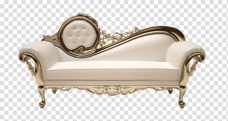 white fabric fainting couch, Couch Furniture Chaise longue Divan Chair, High-end European-style sofa transparent background PNG clipart