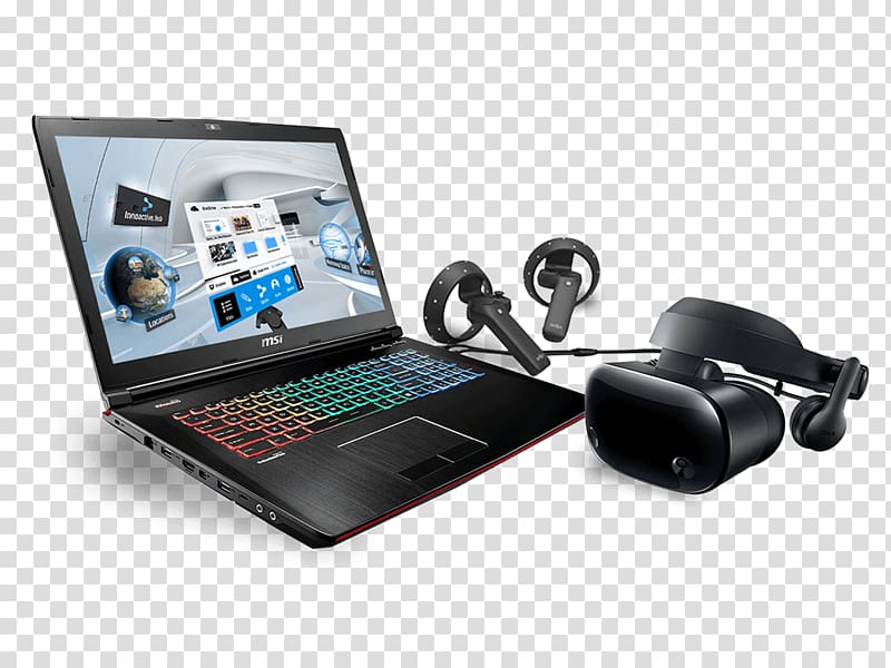 Laptop Computer hardware Solid-state drive Output device Micro-Star International, virtual reality headset remote transparent background PNG clipart