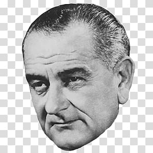grayscale of man, Lyndon B. Johnson transparent background PNG clipart