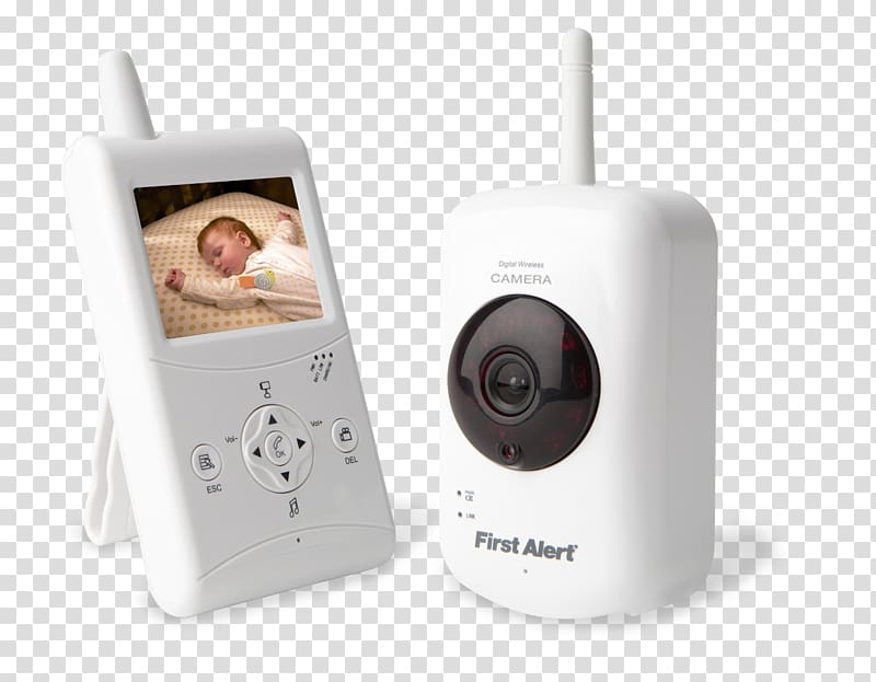 First Alert DWB-740 Indoor 2.5-Inch LCD Monitor 2.4-Gigahertz Closed-circuit television Wireless security camera Surveillance Baby Monitors, Camera transparent background PNG clipart