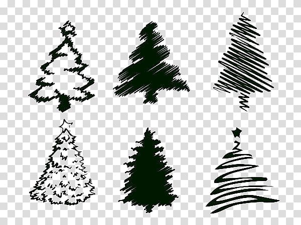 Christmas tree Drawing Illustration, Creative Christmas tree transparent background PNG clipart