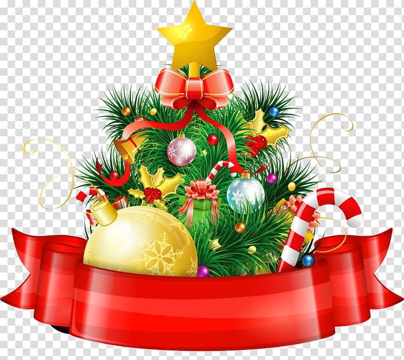 Christmas red ribbon transparent background PNG clipart