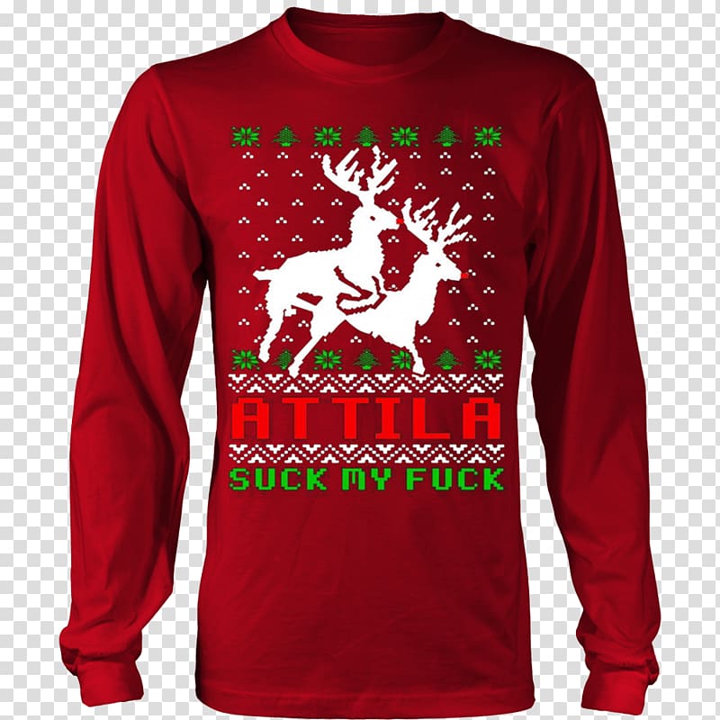 Long-sleeved T-shirt Hoodie, Christmas Jumper transparent background PNG clipart