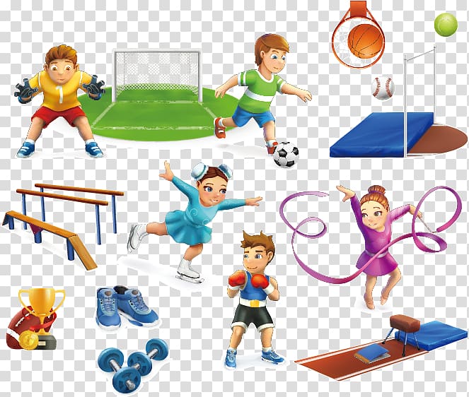 Stadium Sport Illustration, Children motion transparent background PNG clipart