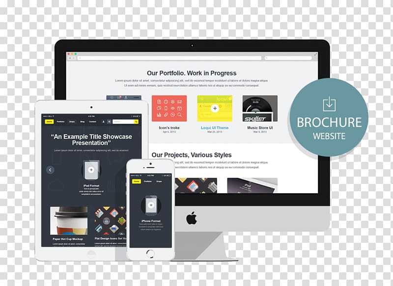 Responsive web design Mockup User interface, restaurant brochure design transparent background PNG clipart