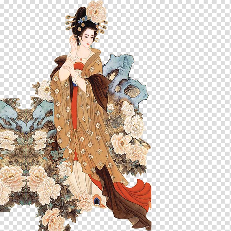 Zhuji Japanese art Four Beauties Female, Beauty map transparent background PNG clipart