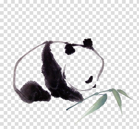 black and green plant illustration, Giant panda Red panda Drawing Painting Sketch, panda transparent background PNG clipart
