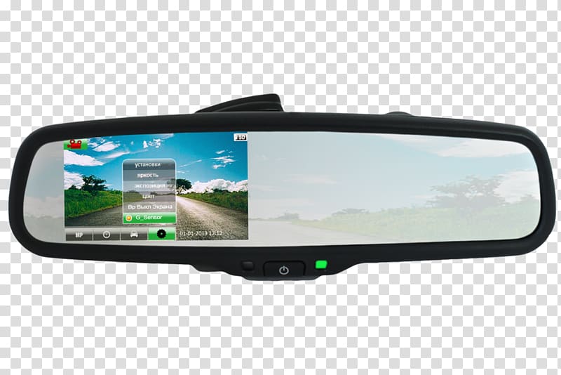 Car Network video recorder Rear-view mirror Dashcam, driver\'s mirror transparent background PNG clipart