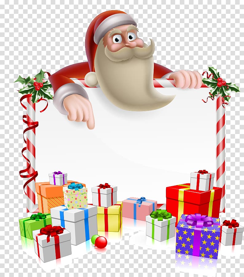 Santa Claus Reindeer Cartoon Christmas, Santa Border transparent background PNG clipart