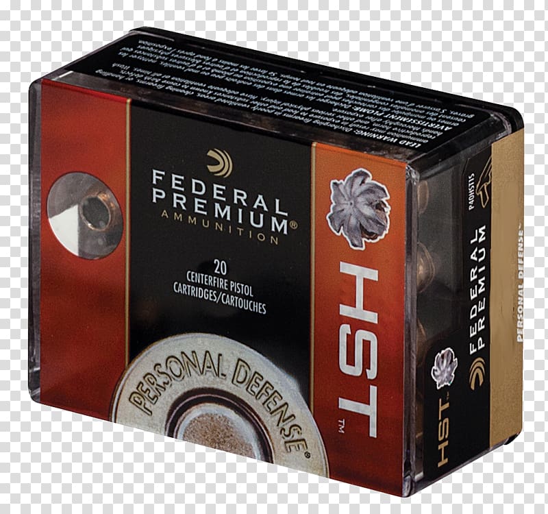 .380 ACP Federal Premium Ammunition Hollow-point bullet Self-defense, expanding bullet 9mm transparent background PNG clipart