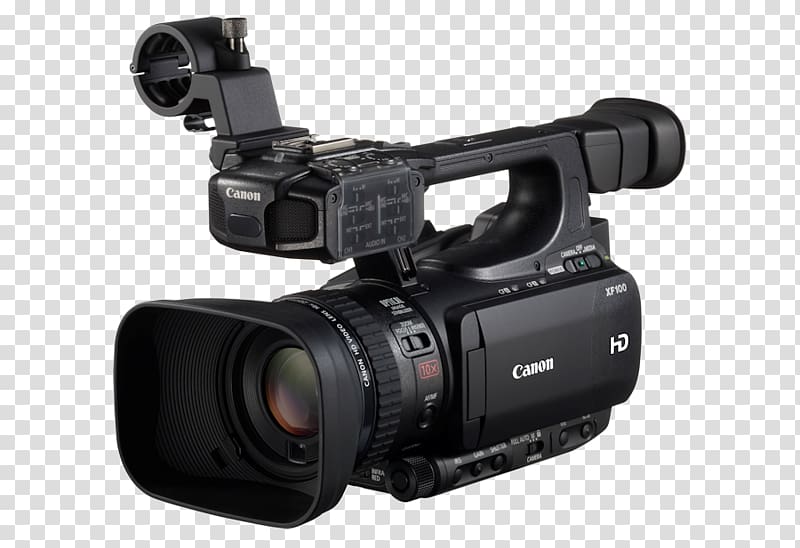 Canon XF100 Camcorder Professional video camera High-definition television, Camera transparent background PNG clipart