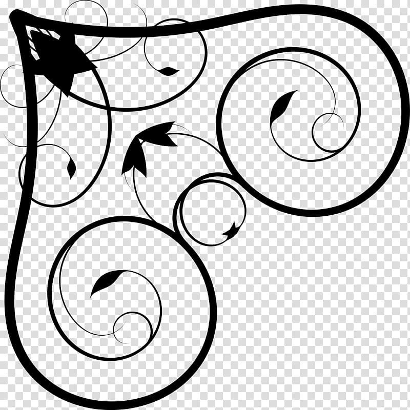 Black and white, Flourish transparent background PNG clipart