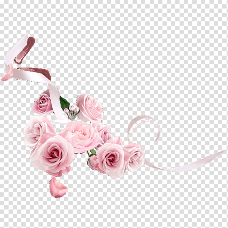 Garden roses Ribbon Pink , Pink Ribbon Rose corners renderings transparent background PNG clipart
