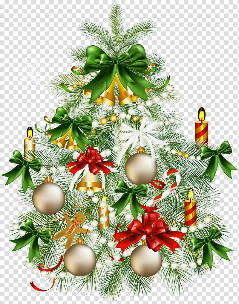 Christmas tree , Snowy Christmas Tree with, Christmas tree with ornament illustration transparent background PNG clipart