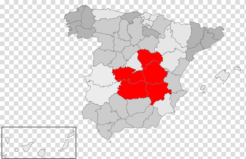 Castilla–La Mancha León Autonomous communities of Spain Blank map, map transparent background PNG clipart