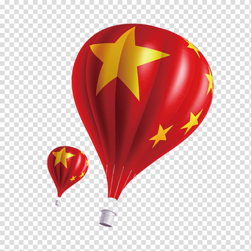 19th National Congress of the Communist Party of China Flag of China, Chinese flag hot air balloon transparent background PNG clipart