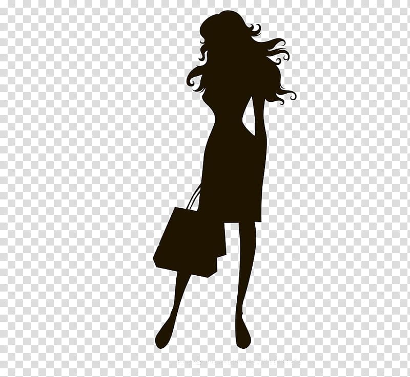 Fashion Girl , Black silhouette of a woman transparent background PNG clipart