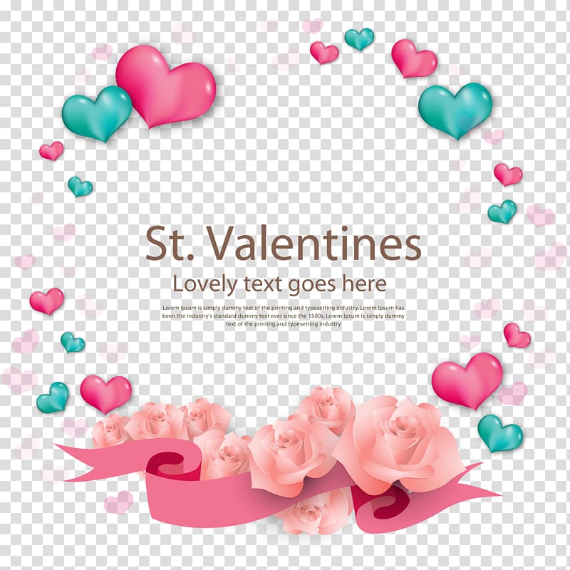 St Valenties Lovely text goes here text, Romance Valentine\'s Day Love Shopee Indonesia, Valentine heart wreath background transparent background PNG clipart