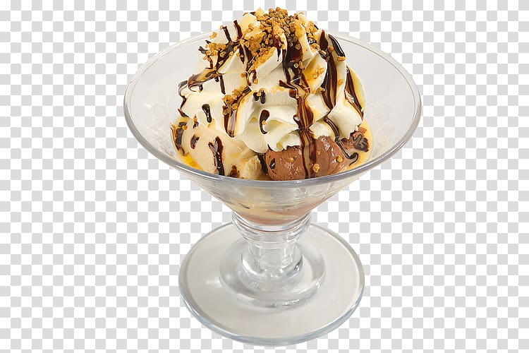 Sundae Chocolate ice cream Parfait Dame blanche, ice cream transparent background PNG clipart