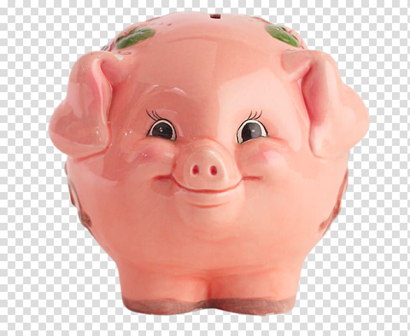 Domestic pig Piggy bank, Happy Pig piggy bank transparent background PNG clipart
