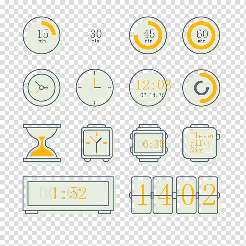 Clock Icon, Various clock icon transparent background PNG clipart