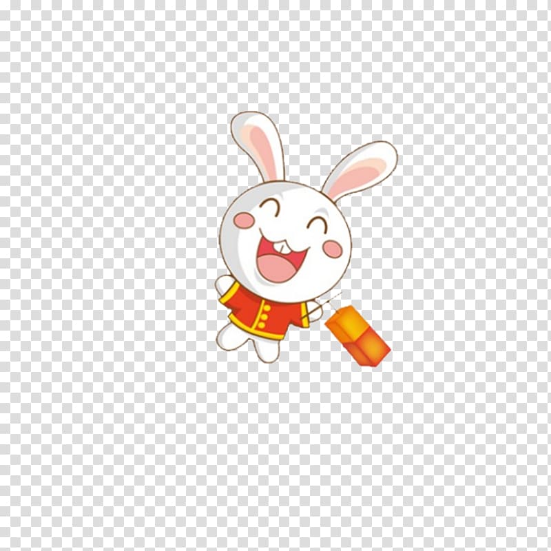 Rabbit Lantern Transparency and translucency, The rabbit with the Lantern transparent background PNG clipart