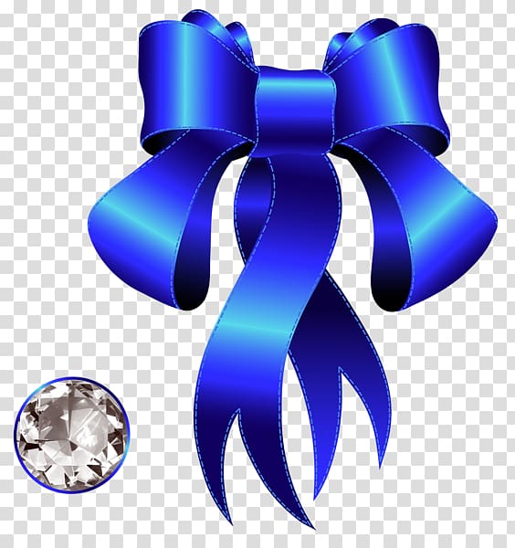 Diamond Ribbon , Dark blue bow decoration transparent background PNG clipart