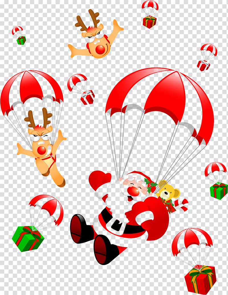 Santa Claus Christmas , Hand-painted Christmas ornaments with presents transparent background PNG clipart