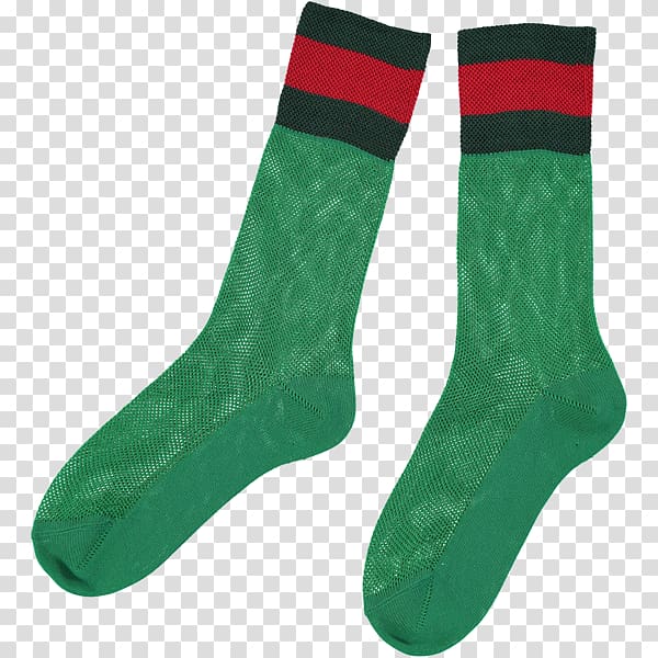 Sock Gucci Red Green Knee highs, socks transparent background PNG clipart