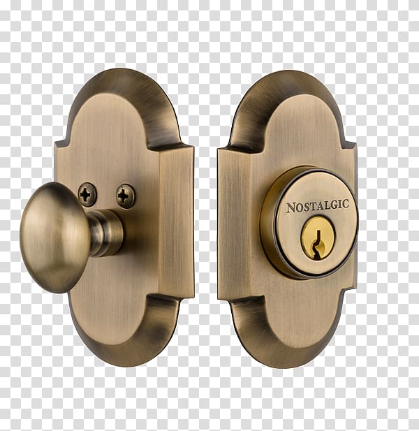 Lock Dead bolt Door handle Brass Latch, Brass transparent background PNG clipart