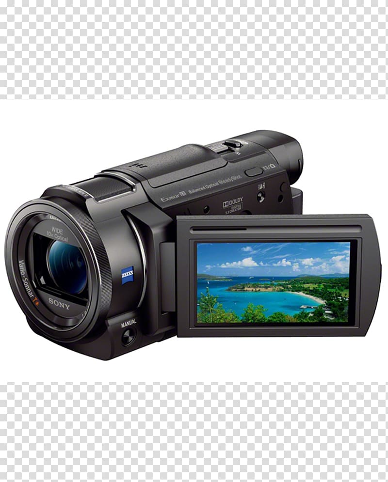 Sony Handycam FDR-AX33 4K resolution Video Cameras, Camera transparent background PNG clipart