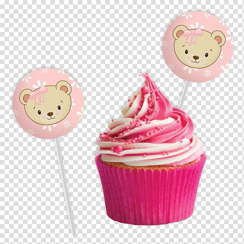 Cupcake Party Flamingos Baby shower Birthday, cupcake topper transparent background PNG clipart