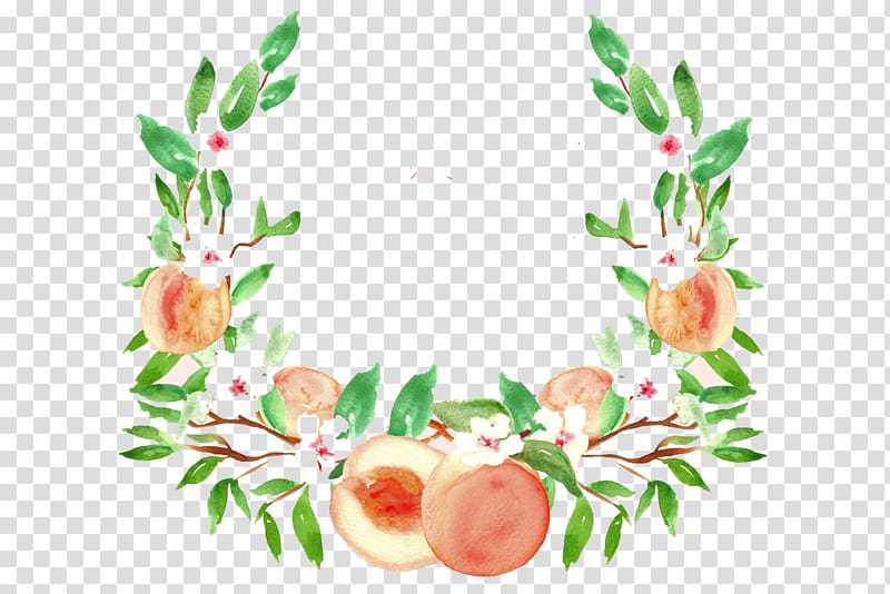 Peach Watercolor painting Drawing Fruit , watercolor tree transparent background PNG clipart