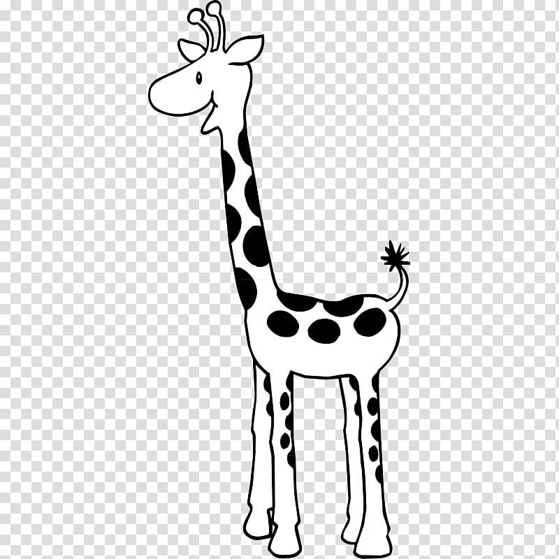 Giraffe Cartoon Black and white , giraffe transparent background PNG clipart